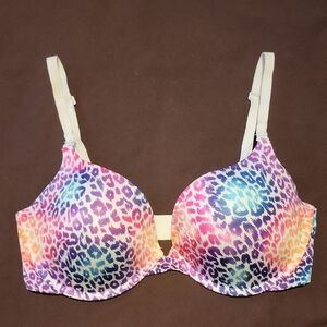 PINK Victoria's Secret Colorful Leopard Bra